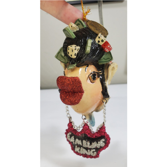 Katherine's Collection Kissing Fish Gambling King Christmas Ornament - Picture 2 of 6